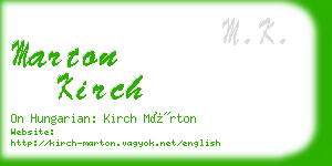 marton kirch business card